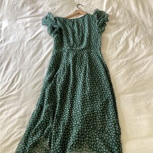 Green floral dress
